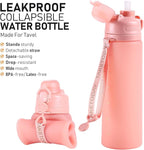TakeToday Collapsible Water Bottles 20oz, Leak Proof, Foldable Silicone Travel - Image 3
