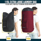 Laundry Bag With 4 Pockets，Laundry Bag With Shoulder Straps，Sturdy Laundry - Image 2