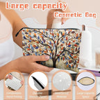 Cosmetic Bags Travel Makeup Toilet Case Waterproof Pouch for Women Girls 6.7X9.45inches - Another Version of Colorful Leaf - Tree Artwork