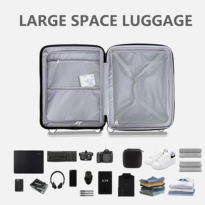 20 Inch Lightweight Expandable Carry On Luggage, PC Hardside Suitcase - Image 4