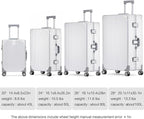 Metal All Aluminum Carry-on Luggage TSA Customs Lock Zipperless Silent Rotary - Image 6