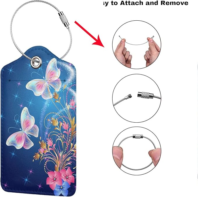 2 Pcs Beautiful Blue Luggage Tags - Image 3