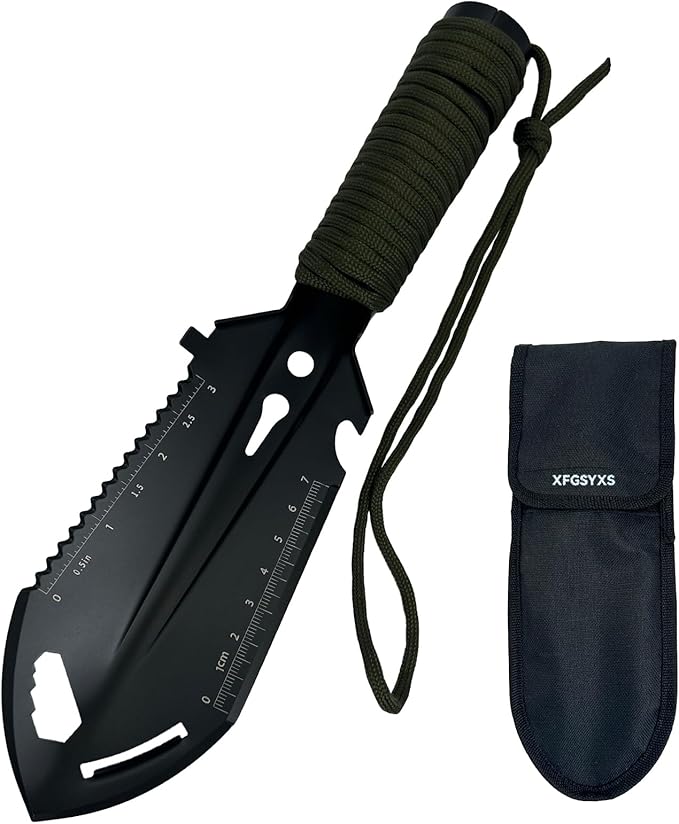 Small Camping Shovel, 9 in 1 Mini Hand Shovel, Portable Backpacking Trowel by XFGSYXS