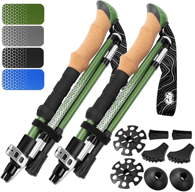 Premium Foldable Hiking Poles by USA Brand by HikerHungerOutfitters