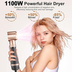 Hair Dryer Brush Set, DAILYLIFE Blow Dryer Brush with 5 Attachments, Multi Hair Styler for Salon Blowouts, Volumizing, and Straightening, Ionic Function, Frizz Free, with Glove