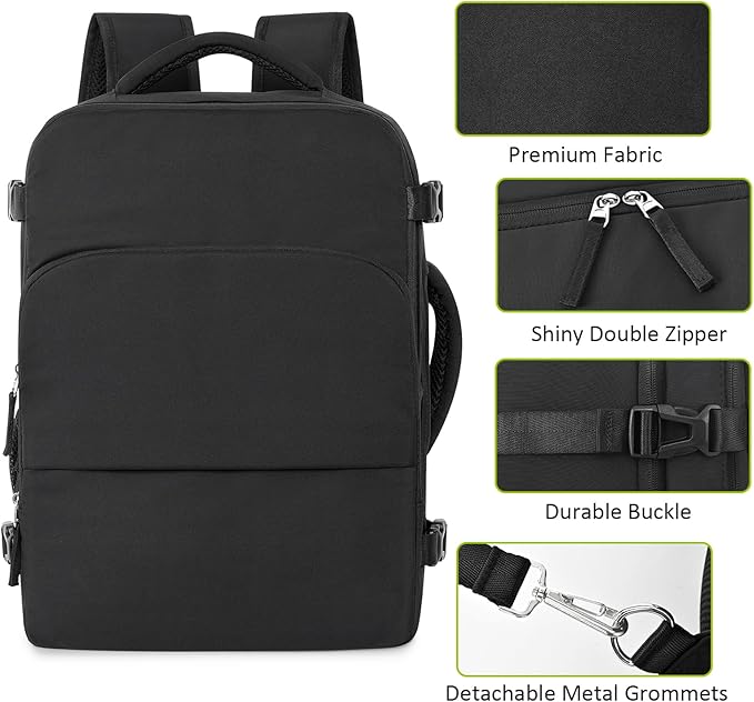 Travel Backpack for Women Men, Travel Laptop Backpack w/USB Charging Port - Image 5