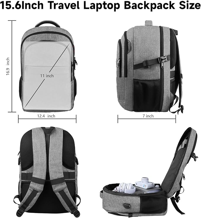 Lapsouno Business Laptop Backpack, Travel Backpack, 15.6 Inch Carry on Backpack - Image 6