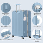 AnyZip Luggage Sets 2 Piece Aluminum Frame Carry On and Checked Suitcase PC ABS - Image 6