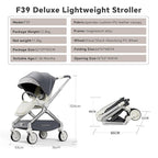 Hot Mom Baby Lightweight Stroller, Intelligent Seat Reversing，Double Brake and - Image 6