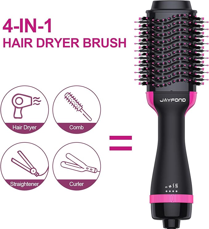 Blow Dryer Brush in One and Styler Volumizer Professional 4 in 1 Hot Negative Ion Anti-Frizz Blowout Hair Dryer Brush for Mothers Day Gifts for Mom