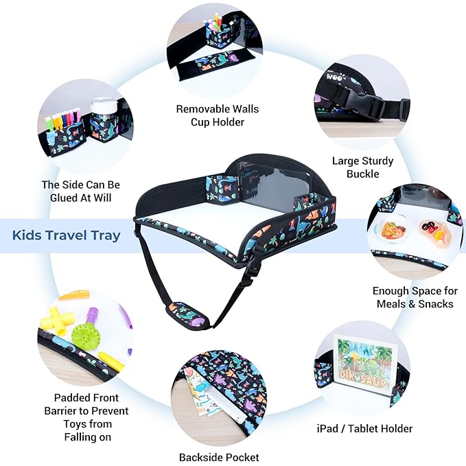 COOLBEBE Kids Travel Tray for Toddler Car Seat, Travel Tray for Airplane - Image 5