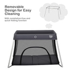BABY JOY Baby Foldable Travel Crib, 2 in 1 Portable Playpen - Image 4