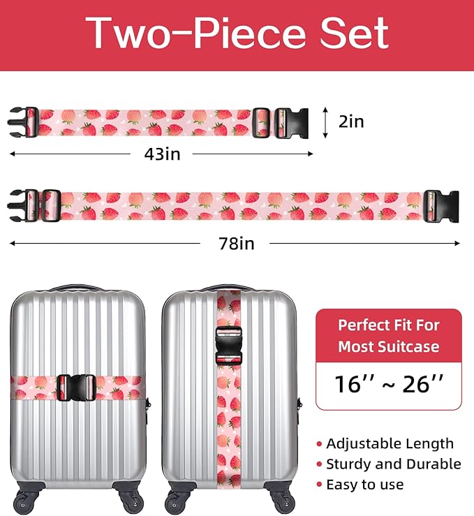 Luggage Straps for Suitcases Travel Belt Luggage Band Heavy Duty Traveling - Image 2