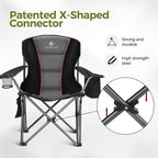ALPHA CAMP Oversized Camping Folding Chair, Heavy Duty Support 450 LBS Steel - Image 9