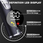 FADEKING® Professional Hair Clippers for Men - Cordless Hair Clippers, LCD Display Barber Clippers for Hair Cutting & Mens Grooming with Travel Case(Silver+Black)
