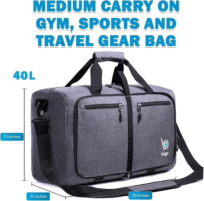 Bago Foldable Duffel Bags for Traveling Women & Men - 40L Sports Packable - Image 7