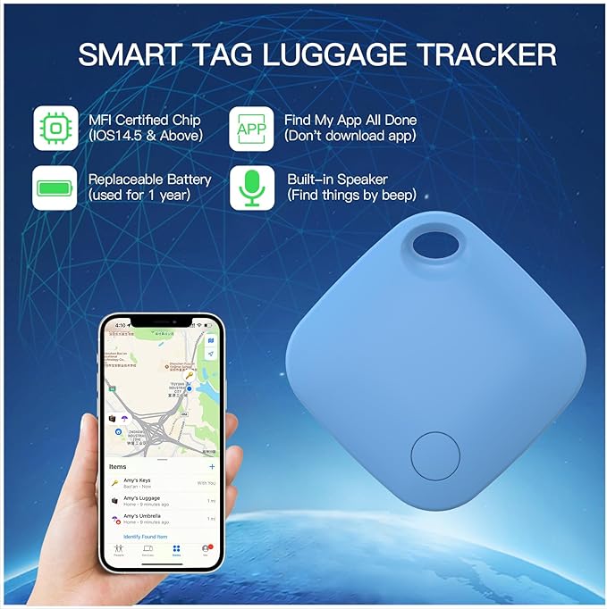 RSH Air Tracker Tag 4 Pack Bluetooth Luggage Tracker tag Locator Works - Image 2