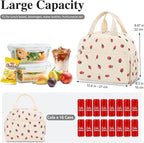 Lunch Bag Lunch Box for Women Adults Men, Cute Strawberry Corduroy Insulated - Image 2