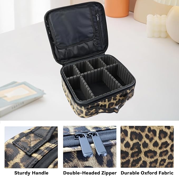 Travel Makeup Bag Makeup Cosmetic Train Case Organizer Portable Storage Bag - Image 4