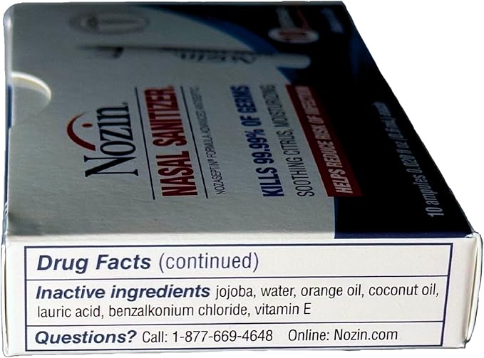 Nozin® Nasal Sanitizer® Antiseptic Popswab® Ampules 10ct Pack | Kills 99.99% of - Image 11