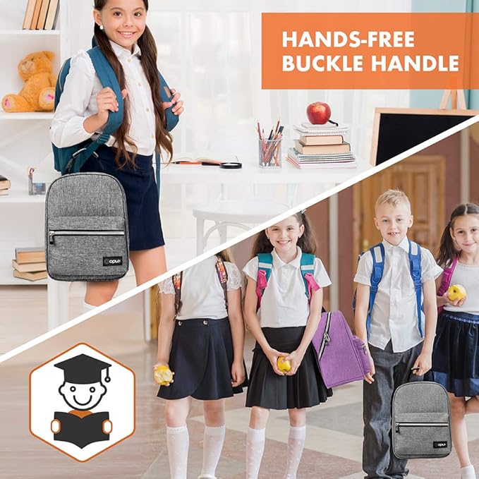 opux Lunch Box for Girls Boys Kids, Insulated Leakproof Lunch Bag, Reusable - Image 8