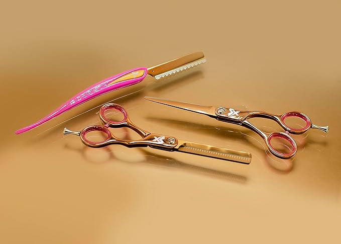 Cricket Shear Xpressions Hey Rosie 30T Professional Hair Cutting Scissors - Barber Scissors, Japanese Stainless Steel, Ideal for Stylists and Home Use, Hey Rosie - Rose Gold