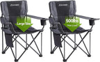 Oversized XL Camping Chairs for Adults, Padded Folding Camp Chair by Aohanoi
