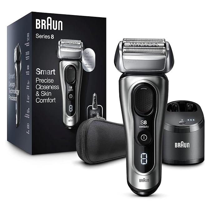 Braun Electric Razor for Men, Series 8 8467cc Electric Foil Shaver by Braun