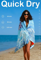 2 Pack Microfiber Lightweight Beach Towel Sand Free Quick Dry Absorbent Thin - Image 5