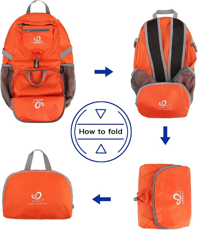 WATERFLY Small Lightweight Packable Backpack: 20l Ultra Light Foldable Travel - Image 6