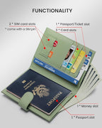 RFID Slim Passport Holder for Women, Compact Leather Passport Wallet - Image 2