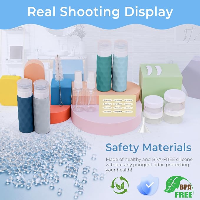 16pack Travel Bottles for Toiletries, TSA Approved Travel Size Containers Set - Image 6