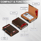Wallet for Men Wallet with Slim Pop Up Card Holder 9-13 Cards, Bifold - Image 5