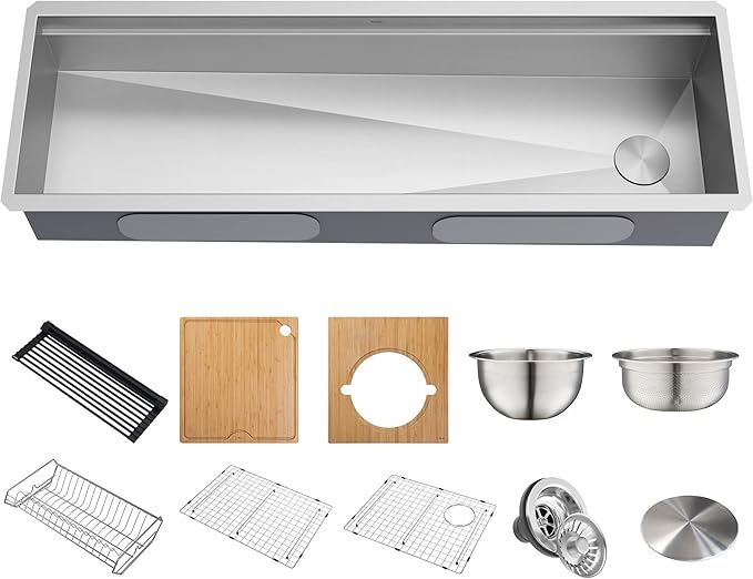 KRAUS Kore 57-inch Undermount Workstation 16 Gauge Single Bowl Stainless Steel - Image 19
