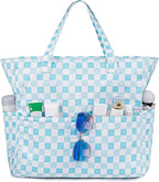 LEDAOU Large Beach Tote Bag Women Waterproof Sandproof Zipper Beach Tote Bag by LEDAOU