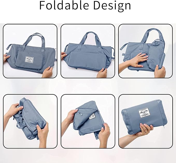 Large Capacity Foldable Travel Bag Expandable Portable Carry on Bag Dry&Wet - Image 5
