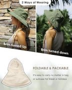 Sun Hats for Women Gardening Hat Wide Brim Ponytail Beach Sun Protection - Image 5