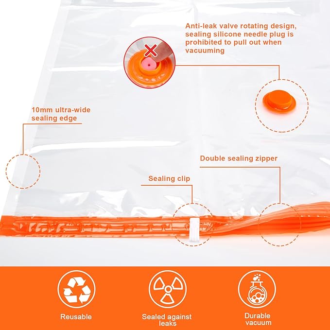 AGPTEK 12 Pack Vacuum Storage Bags Compression Storage Bags - Image 5