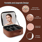 Makeup Bag with Led Mirror, Travel Makeup Organizer with 3 Color Setting - Image 4