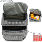 FlowFly Double Layer Cooler Insulated Lunch Bag Adult Lunch Box Large Tote Bag - Image 5