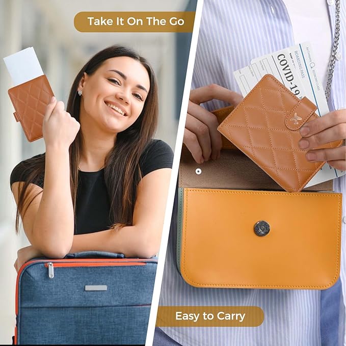 Melsbrinna Premium Leather Passport Holder Covers Case, Waterproof Rfid - Image 6