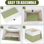 Large 22 Quart Linen Fabric Foldable Storage Bin Cube Organizer Basket - Image 3