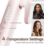 1.5 Inch Extra Large Curling Wand for Long Hair - Ceramic Tourmaline Barrel with 40000000 Negative Ions, Defined Curls and Easy to Use with Temperature Control for All Hair Types