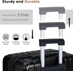 SHOWKOO Luggage Sets 3 Piece 100% PC Ultra Tough Hardside Expandable Suitcases - Image 5