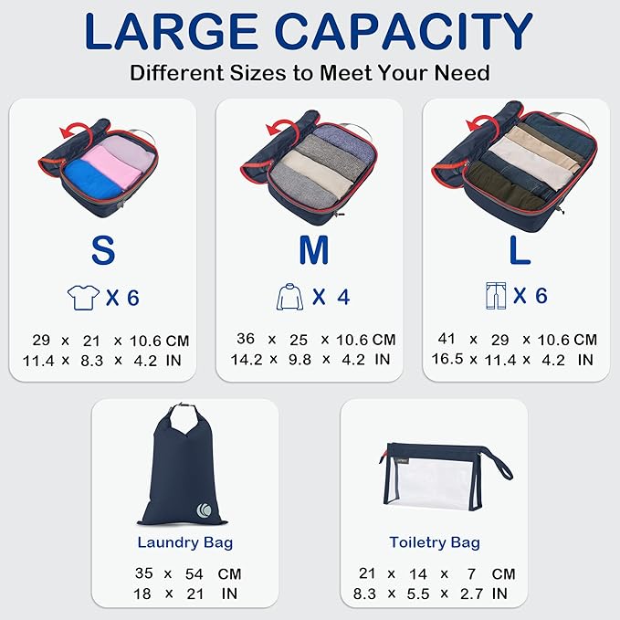 Cipway Compression Packing Cubes, Ultralight Luggage Organizer Bags - Image 5