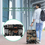 Luggage Cover + Tag, Cat Library Travel Suitcase Protector - Image 5