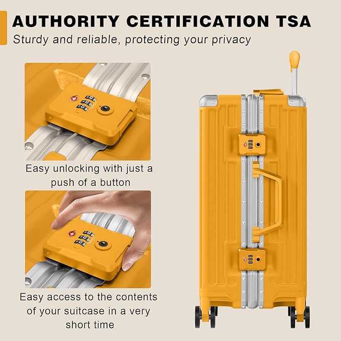 AnyZip Carry On Luggage PC+ABS Aluminum Frame Zipperless Luggage Hard Shell - Image 5