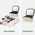 Travel Makeup Bag With 360° rotating LED Mirror, Waterproof cosmetic organizer - Image 4