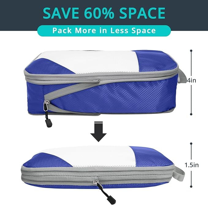Compression Packing Cubes 3 Set, Compressible Space-Saving Packing Cubes - Image 2