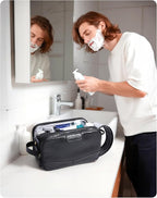 BAGSMART Toiletry Bag for Men, PU Leather Travel Bag for Toiletries, Dopp Kit - Image 6